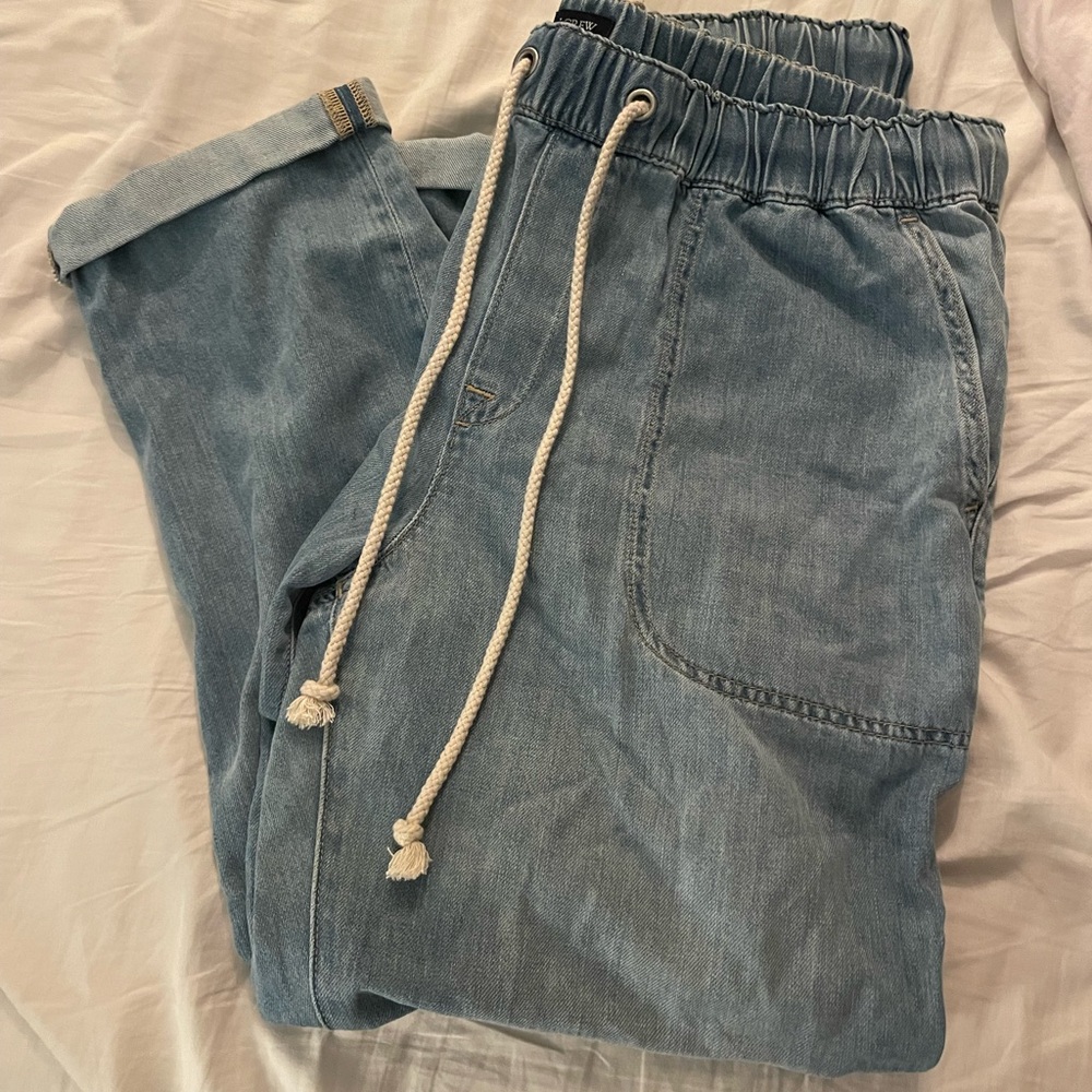 J.Crew Factory denim drawstring pant